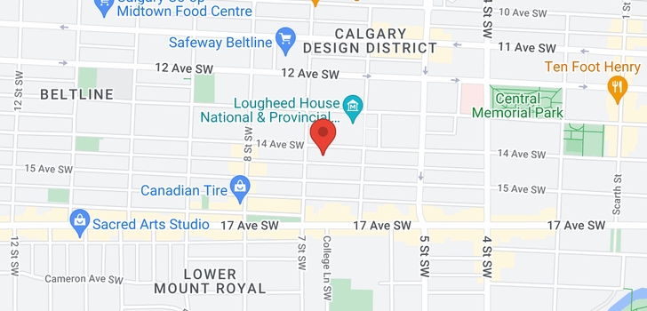 map of 604 733 14 Avenue SW